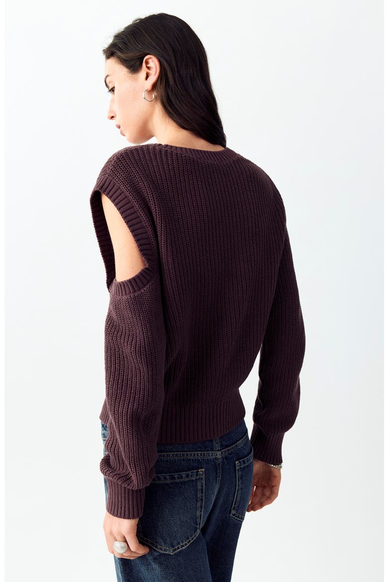 Cutout Detail Knit Sweater, Alternate, color, BURGUNDY