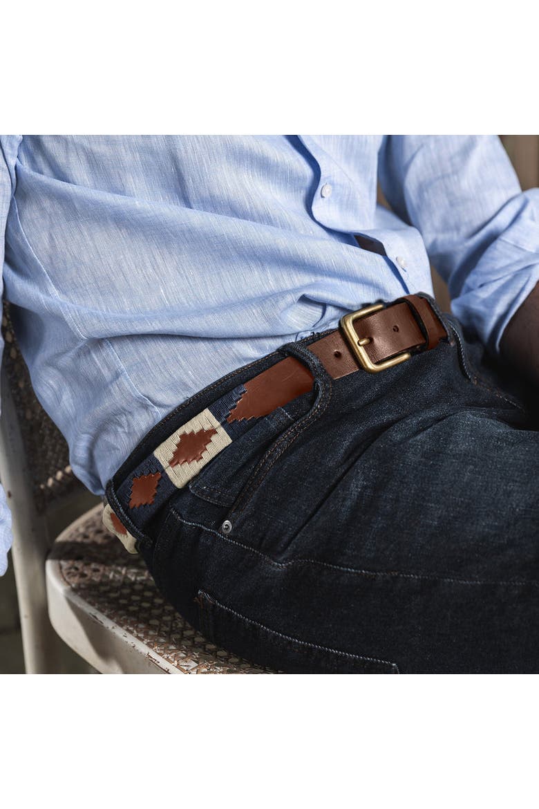 Jugadoro Belt, Alternate, color, Brown/Navy/Cream