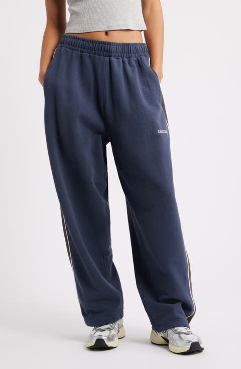 Cotton Fleece Wide Leg Joggers