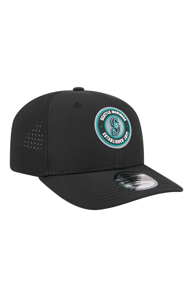 New Era Men's New Era Black Seattle Mariners Circle 9SEVENTY Adjustable Hat, Alternate, color, Black