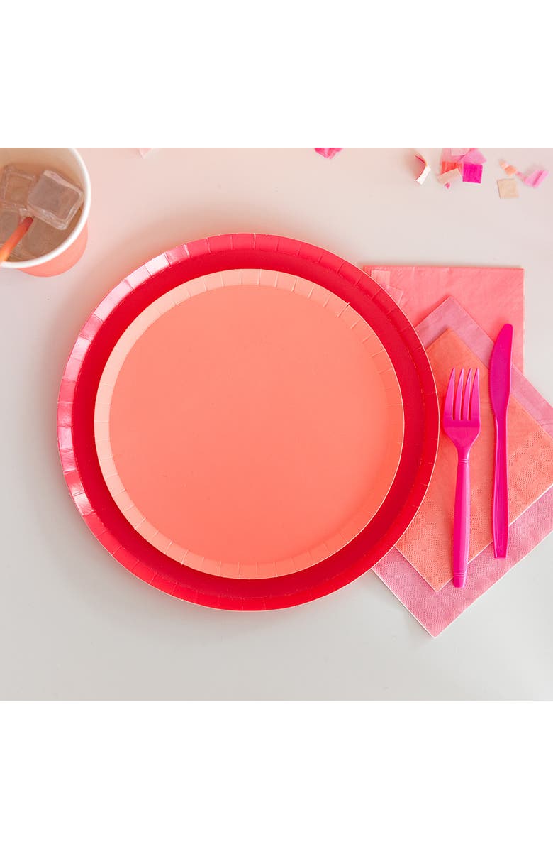 Jollity & Co Solid Color Dinner Plates, Alternate, color, Cherry