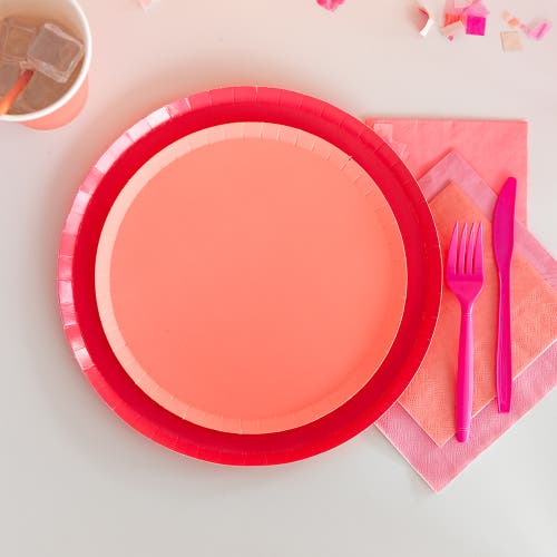 Jollity & Co Solid Color Dinner Plates In Red