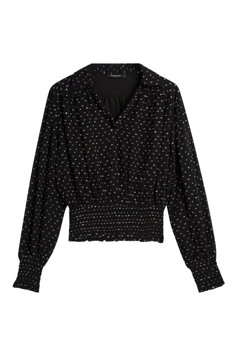 Fil Coupé Smocked Top, Alternate, color, METEORITE