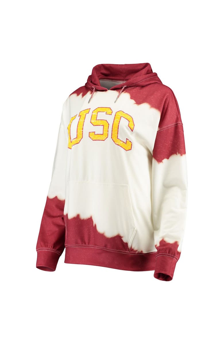 GAMEDAY COUTURE Women's Gameday Couture White/Cardinal USC Trojans For the Fun Double Dip-Dyed Pullover Hoodie, Alternate, color, 
