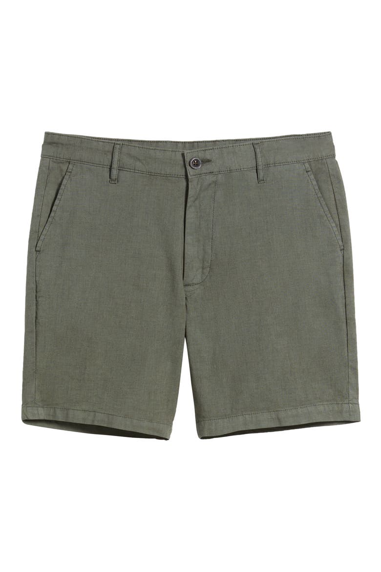 Cipher Slim Fit Linen & Cotton Chino Shorts, Alternate, color, HEATHERED SEASIDE SAGE