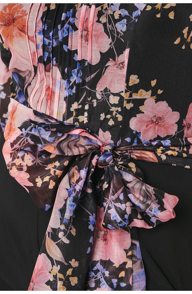 Coast Blouson Sleeve Pintuck Wide Leg Jumpsuit, Alternate, color, Black