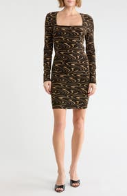 Madden Girl Metallic Trapezoid Neck Minidress