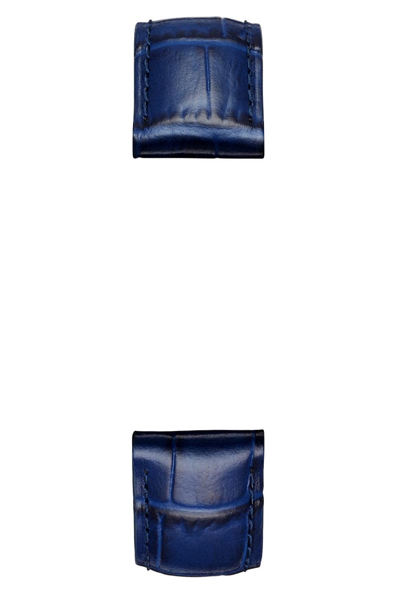 18mm Croc Embossed Watch Strap, Alternate, color, NAVY