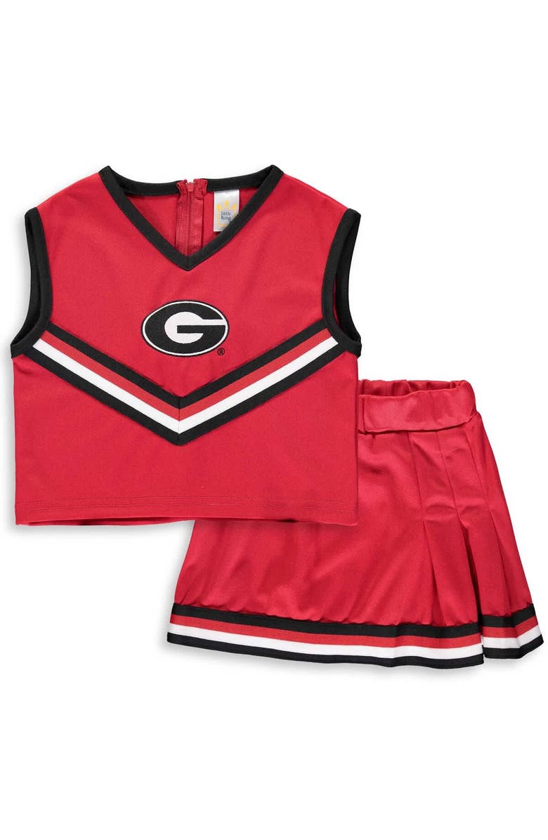 LITTLE KING Girls Youth Red Georgia Bulldogs Two-Piece Cheer Set, Main, color, Red