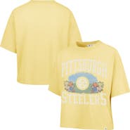 '47 Women's '47  Yellow Pittsburgh Steelers Florentina Montauk Cropped T-Shirt