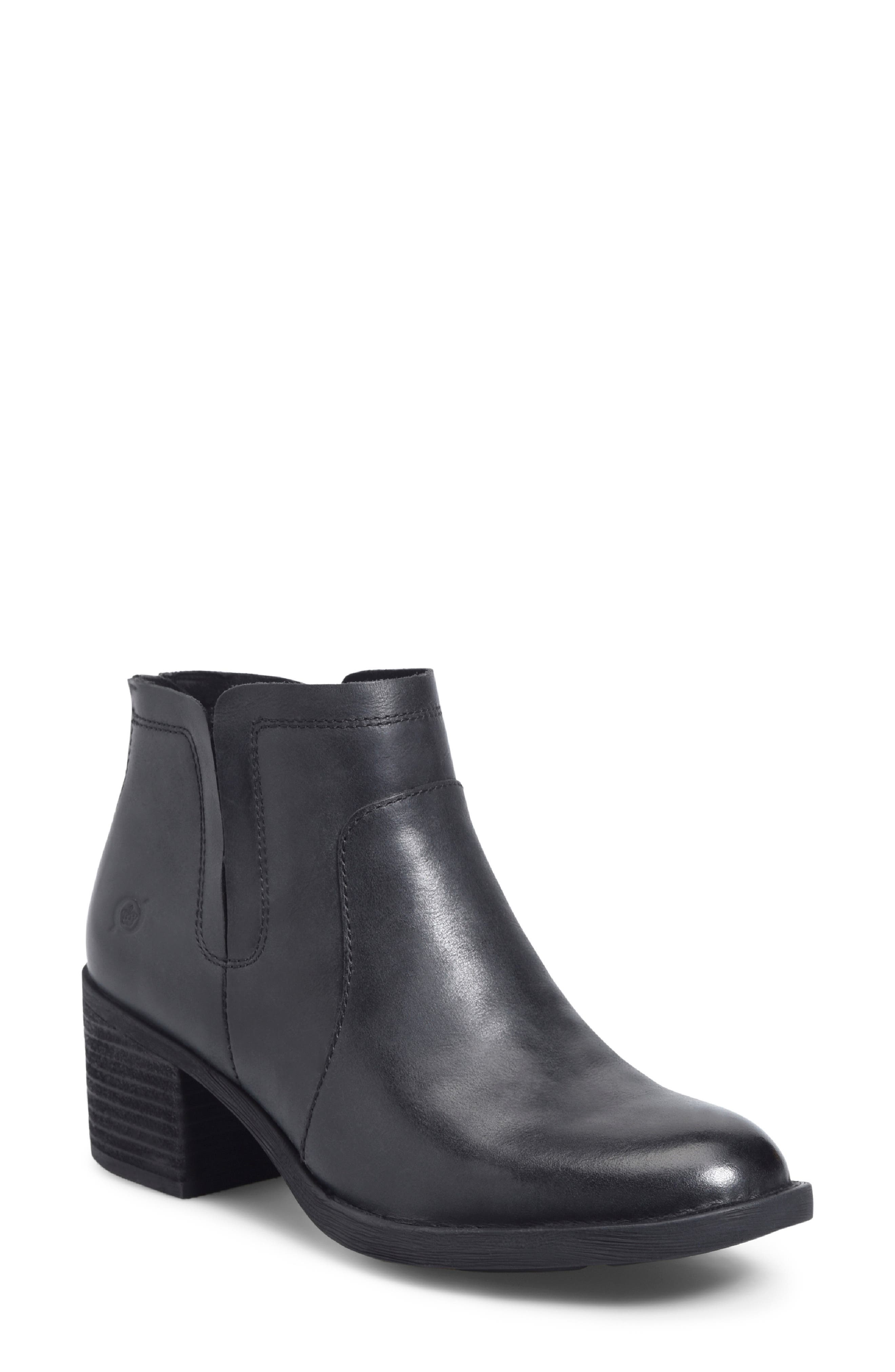Børn Reece Bootie, Main, color, Black Leather