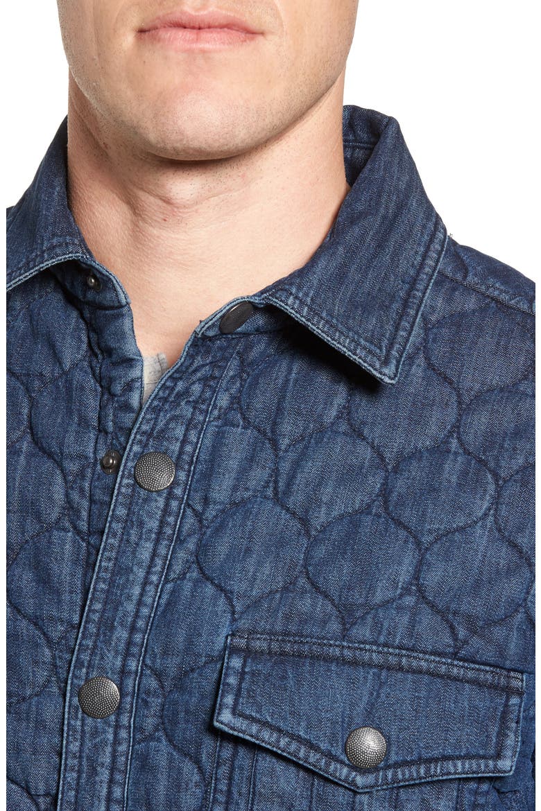 Quilted Denim Shirt Jacket, Alternate, color, NAVY IRIS INDIGO