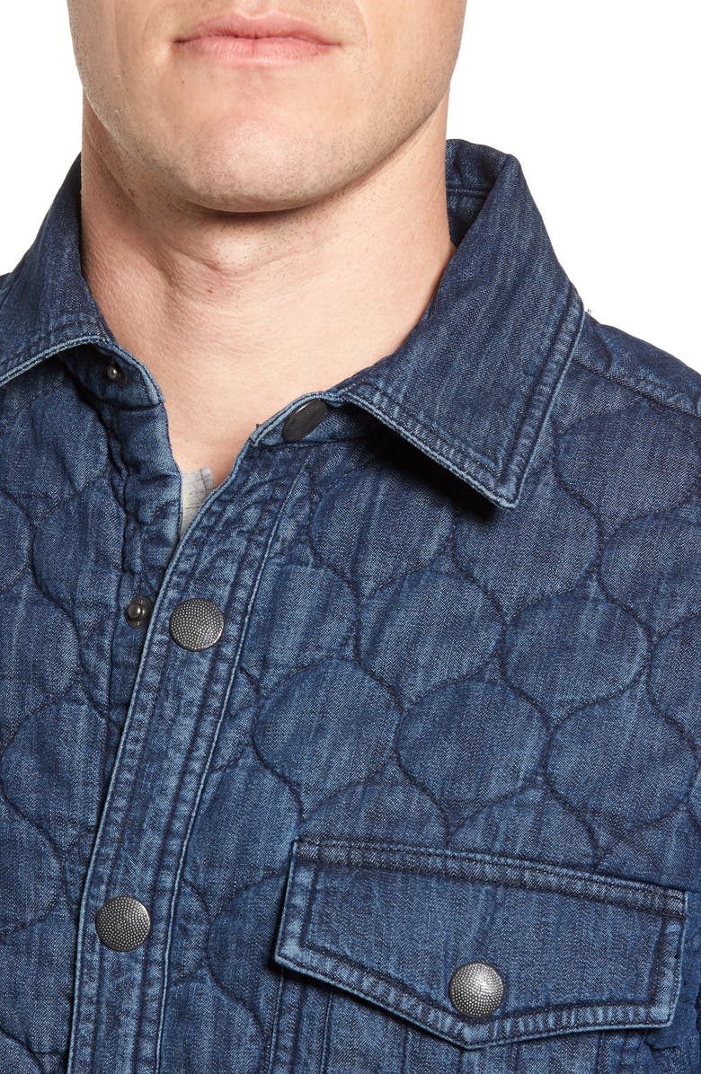 NORDSTROM MEN'S SHOP Quilted Denim Shirt Jacket, Alternate, color, 