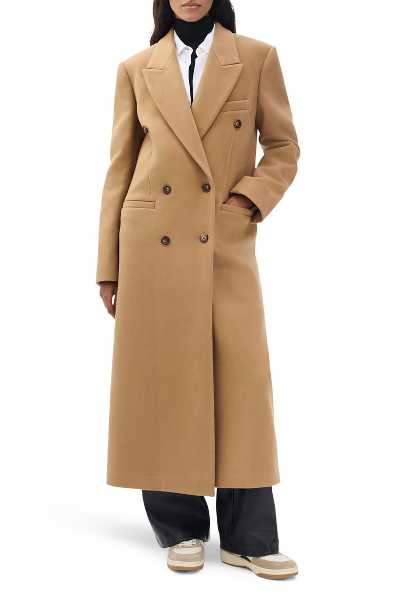 rag & bone Vienna Double Breasted Wool Coat, Main, color, Camel