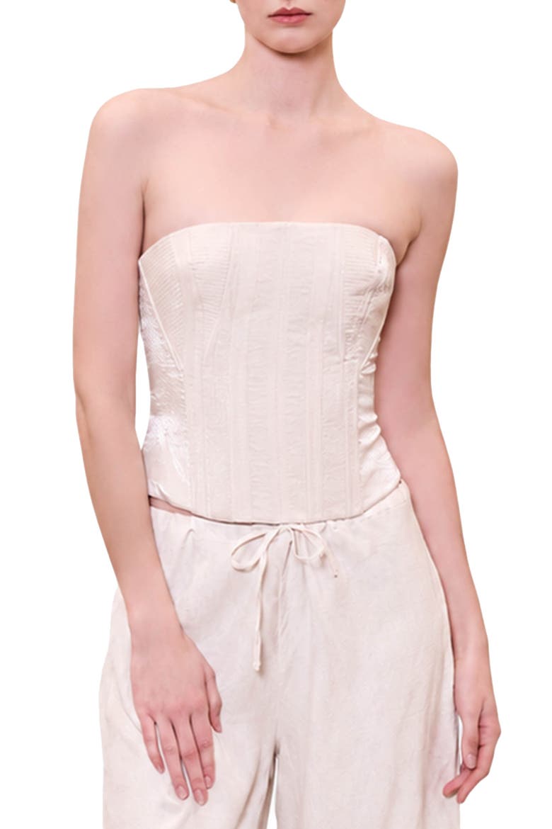 Daydreamers Structured Corset, Alternate, color, Beige