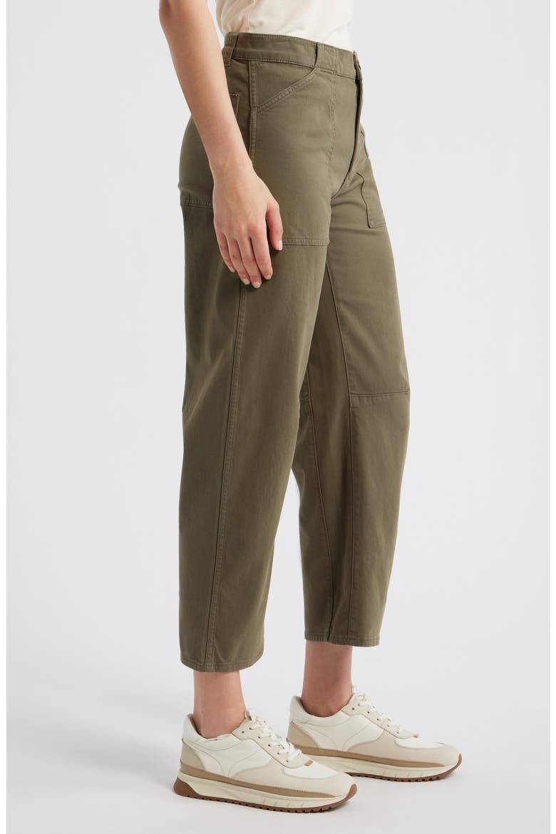 Darted Barrel Leg Pants, Alternate, color, FADED IVY