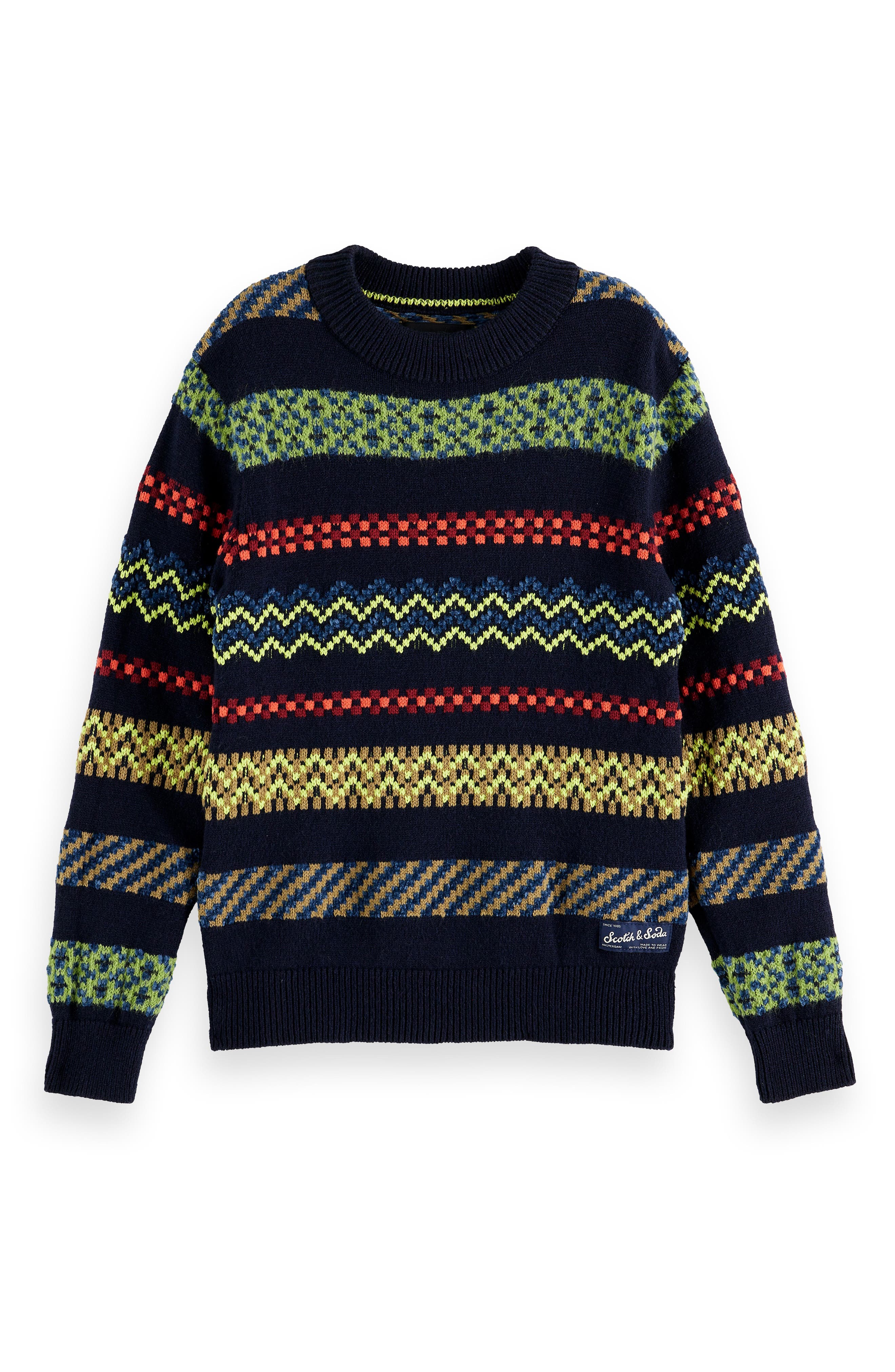 Scotch & Soda Kids' Relaxed Fit Jacquard Sweater