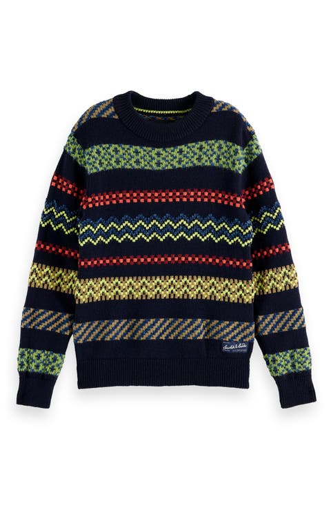 Kids' Relaxed Fit Jacquard Sweater (BIg Kid)