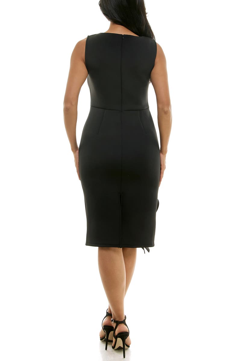 Nina Leonard Oversize Rosette Ruffle Sheath Dress, Alternate, color, 