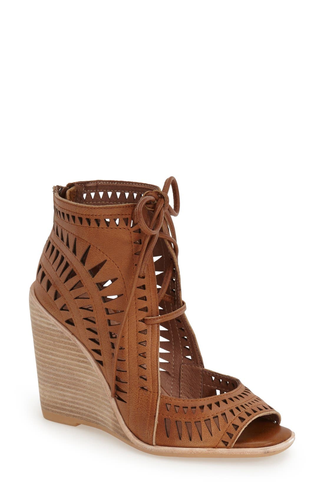'Rodillo-Hi' Wedge Sandal, Main, color, TAN LEATHER