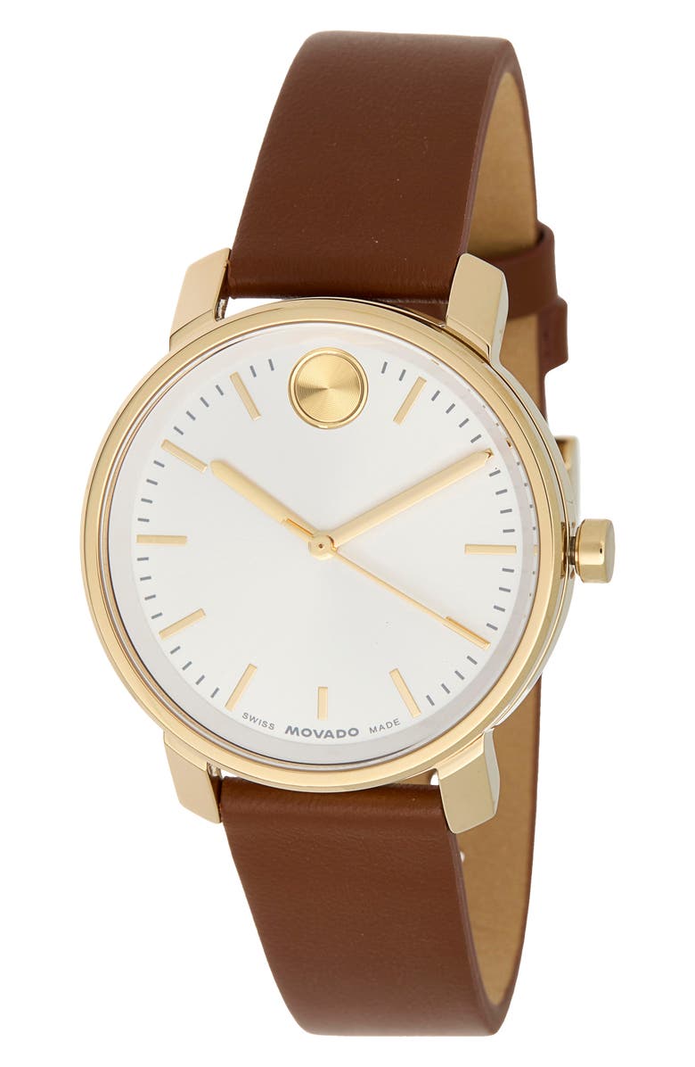 Movado Bold Access Leather Strap Watch, 31mm, Main, color,