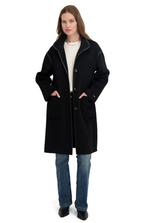 Tahari Sydney Wool Blend Longline Coat In Blue