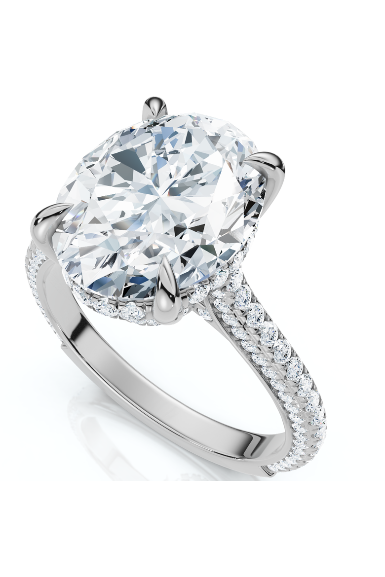 Certified 4.30Ct Oval Diamond Side Halo Engagement Ring 14k Gold Lab Grown, Alternate, color, 14k White Gold