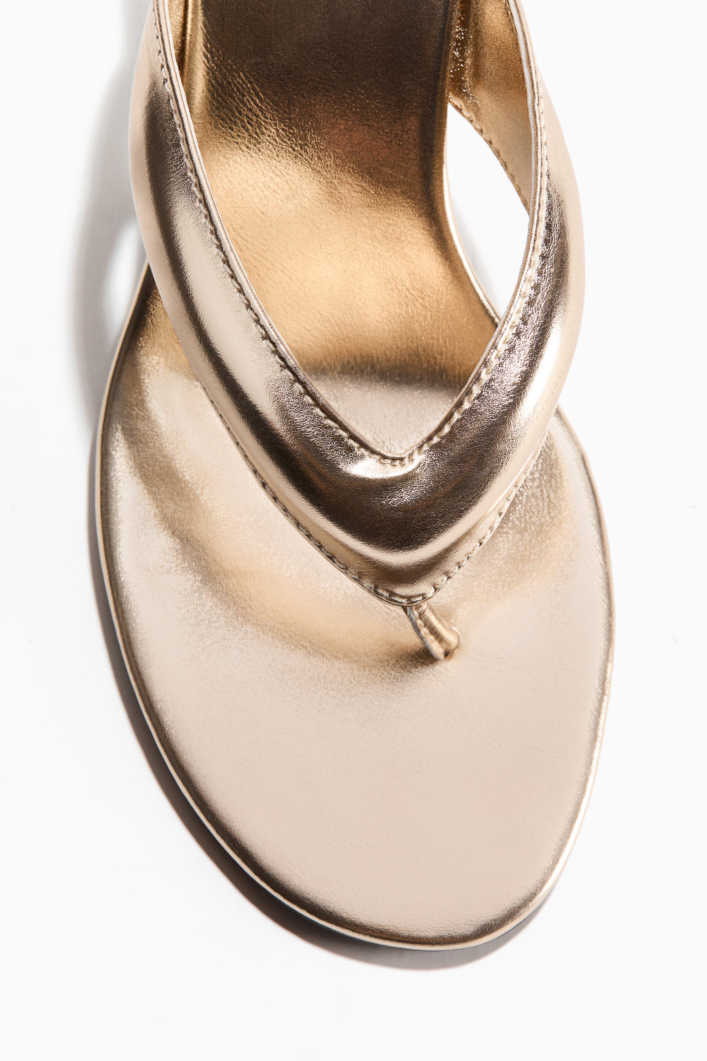 H&M Heeled Sandals, Alternate, color, Gold-Colored