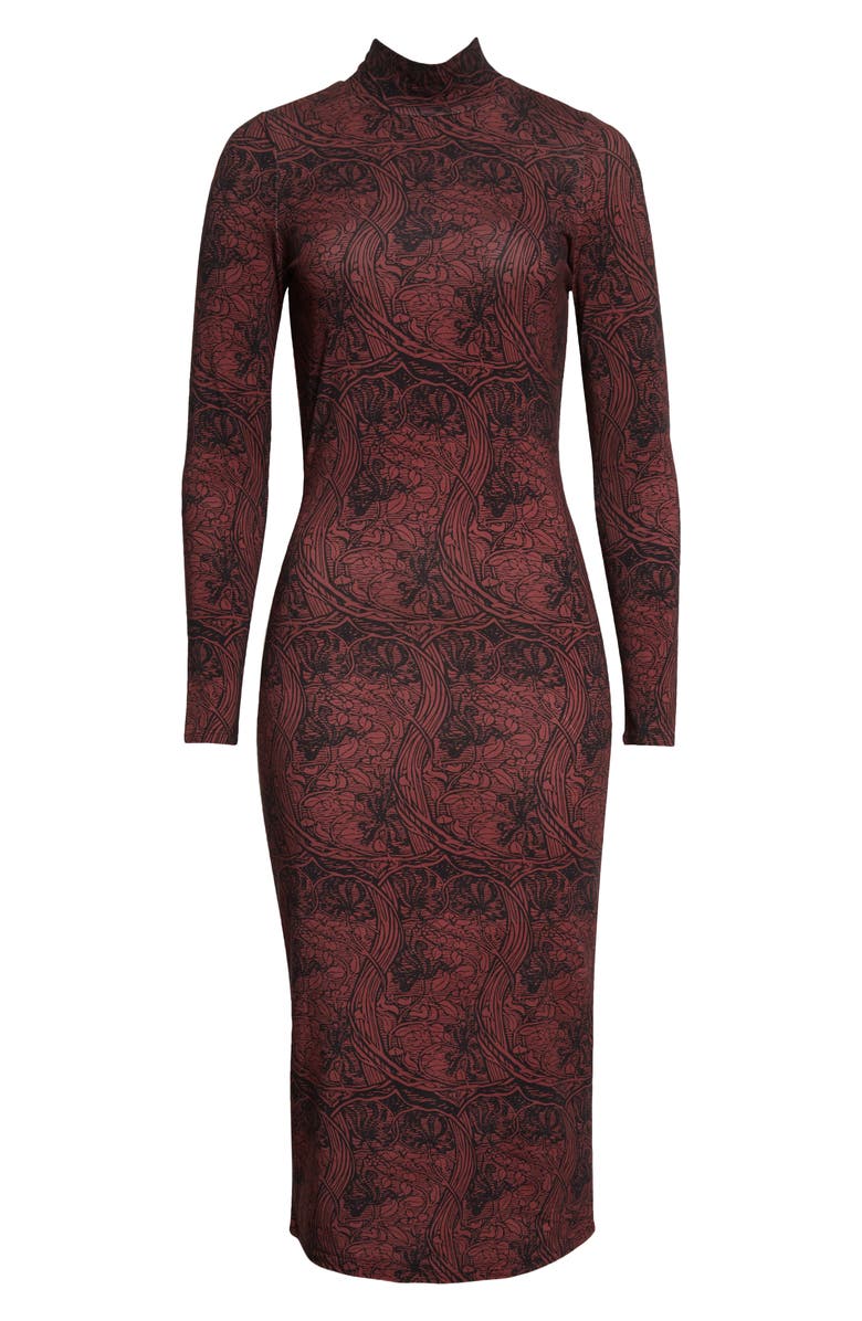 Ted Baker London Eleanor Floral Long Sleeve Body-Con Dress, Alternate, color, 