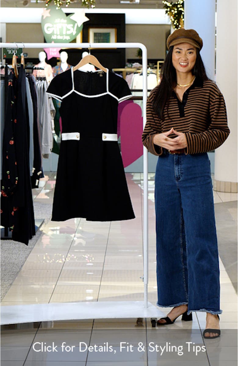 Contrast Trim Cap Sleeve Minidress, sales video thumbnail