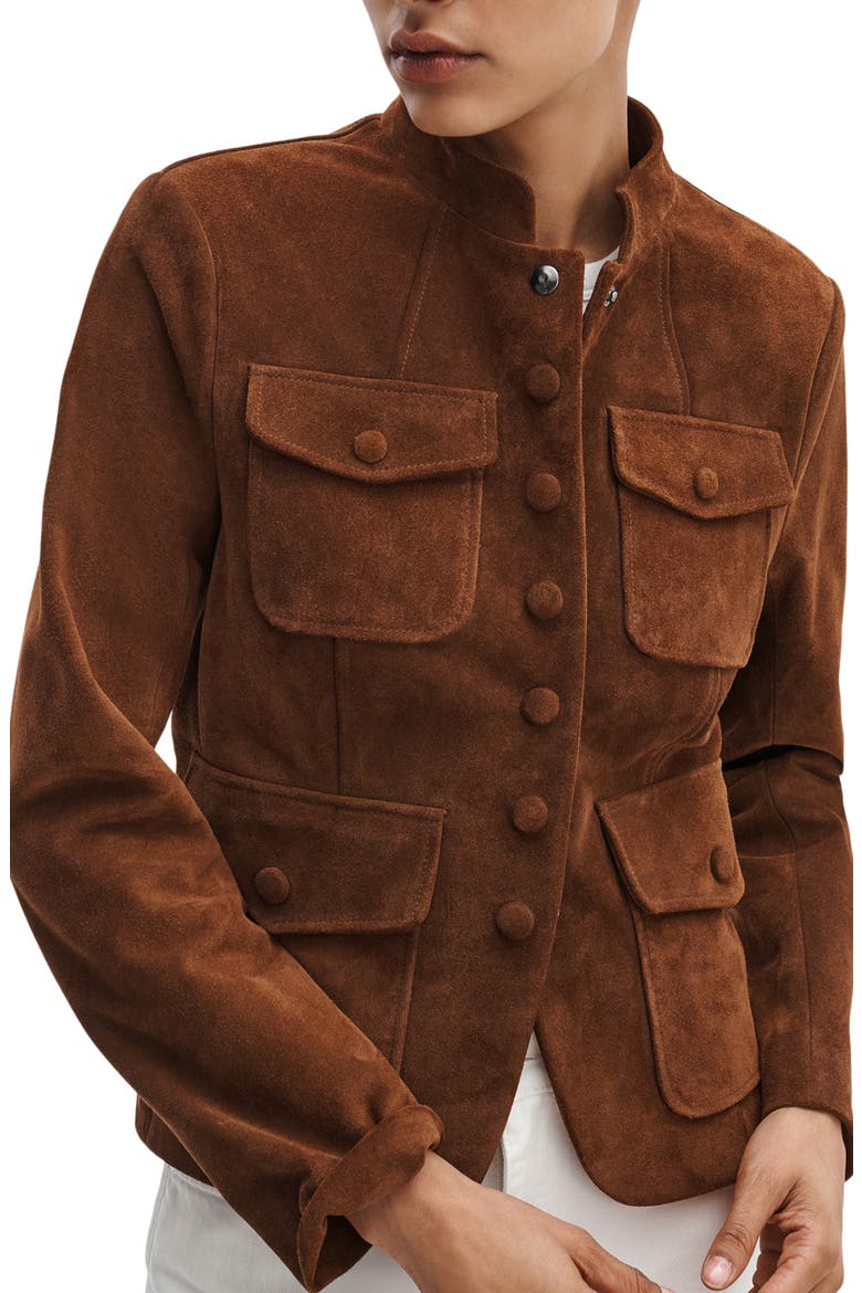 Mercer Suede Jacket, Alternate, color, BROWN
