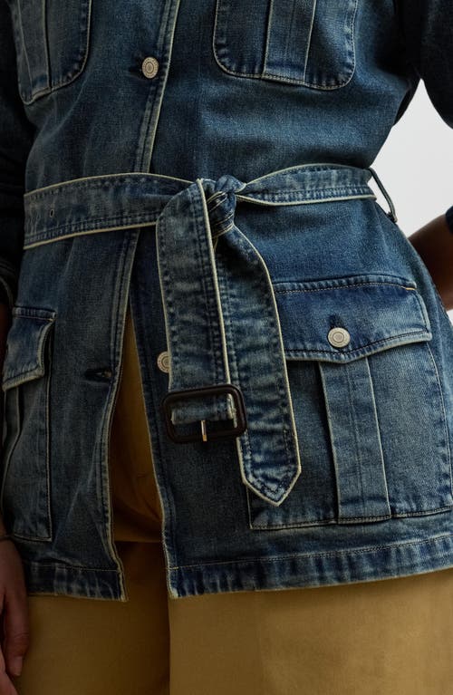 Ralph Lauren Women's Belted Denim Field Jacket In Blue