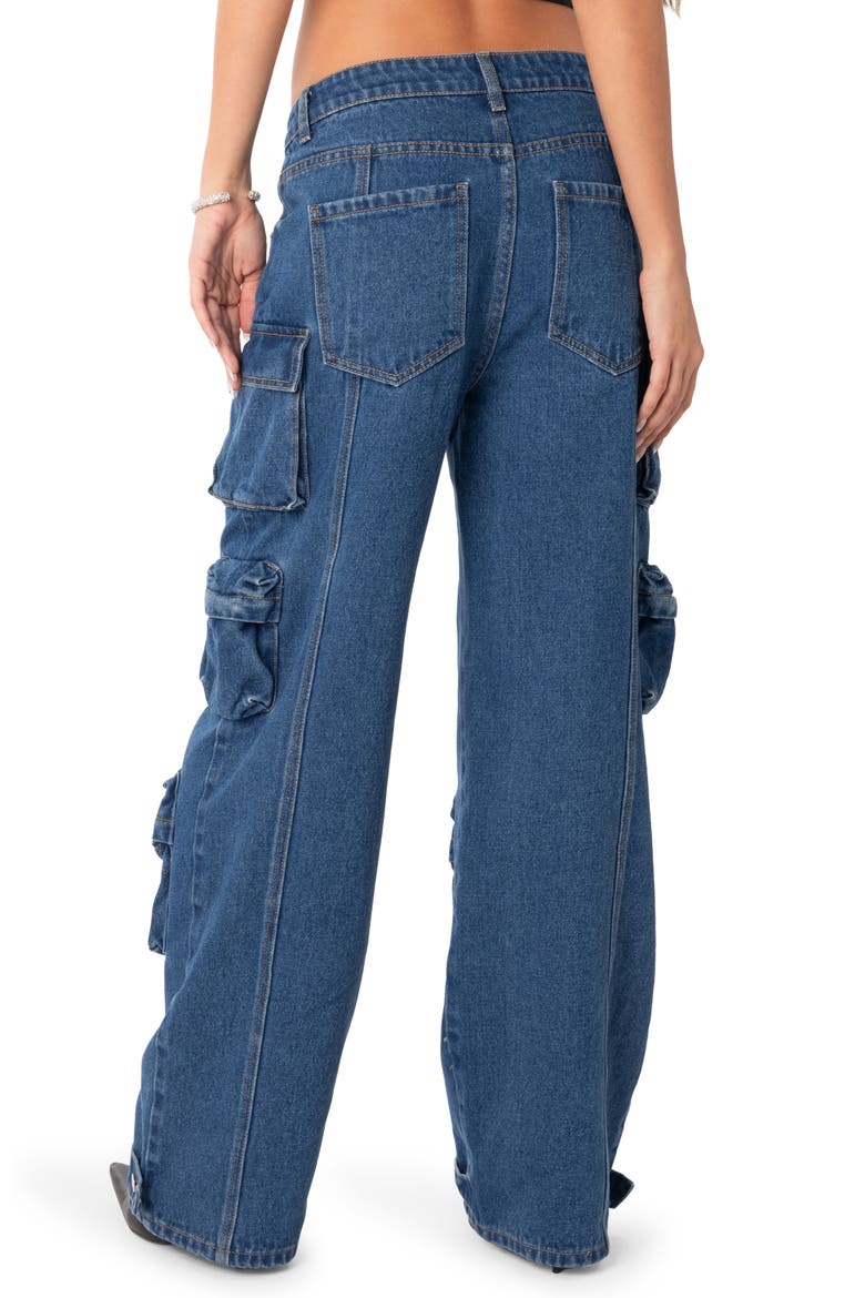 Oversize Boyfriend Cargo Jeans, Alternate, color, BLUE