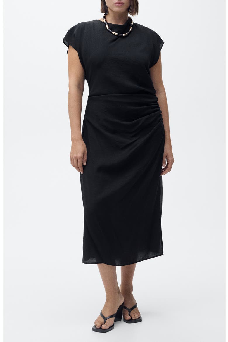 Draped Dress, Main, color, BLACK
