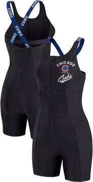 WEAR by Erin Andrews Women's WEAR by Erin Andrews Black Chicago Cubs Bodycon Quarter-Zip Romper