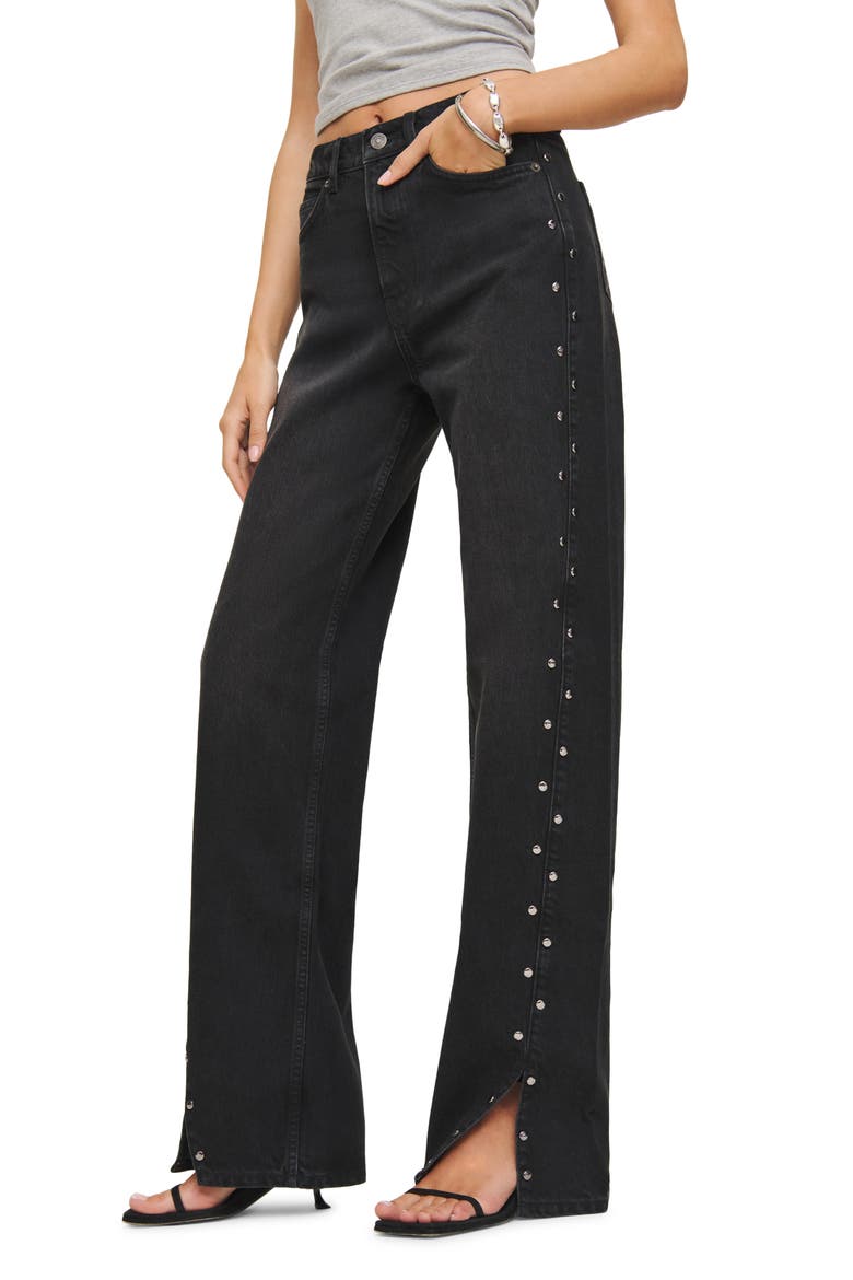 Cary Studded High Waist Slouchy Wide Leg Jeans, Alternate, color, VANA STUDDED