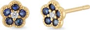Bony Levy El Mar Diamond & Gemstone Flower Stud Earrings (Online Trunk Show)