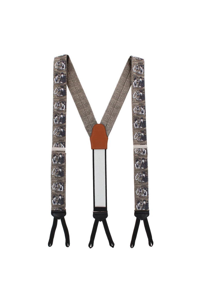 The Nightcap Novelty Silk Formal End Suspenders, Alternate, color, Taupe