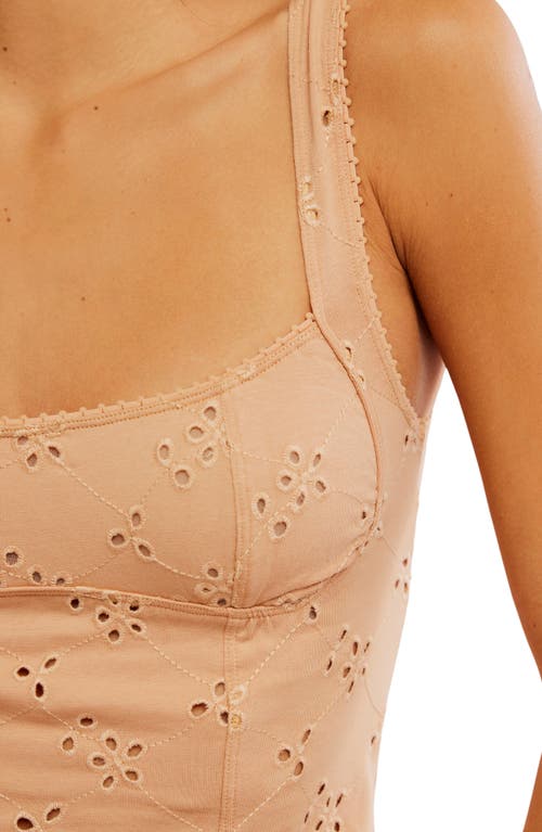 Free People Full Bloom Eyelet Knit Camisole In Brioche