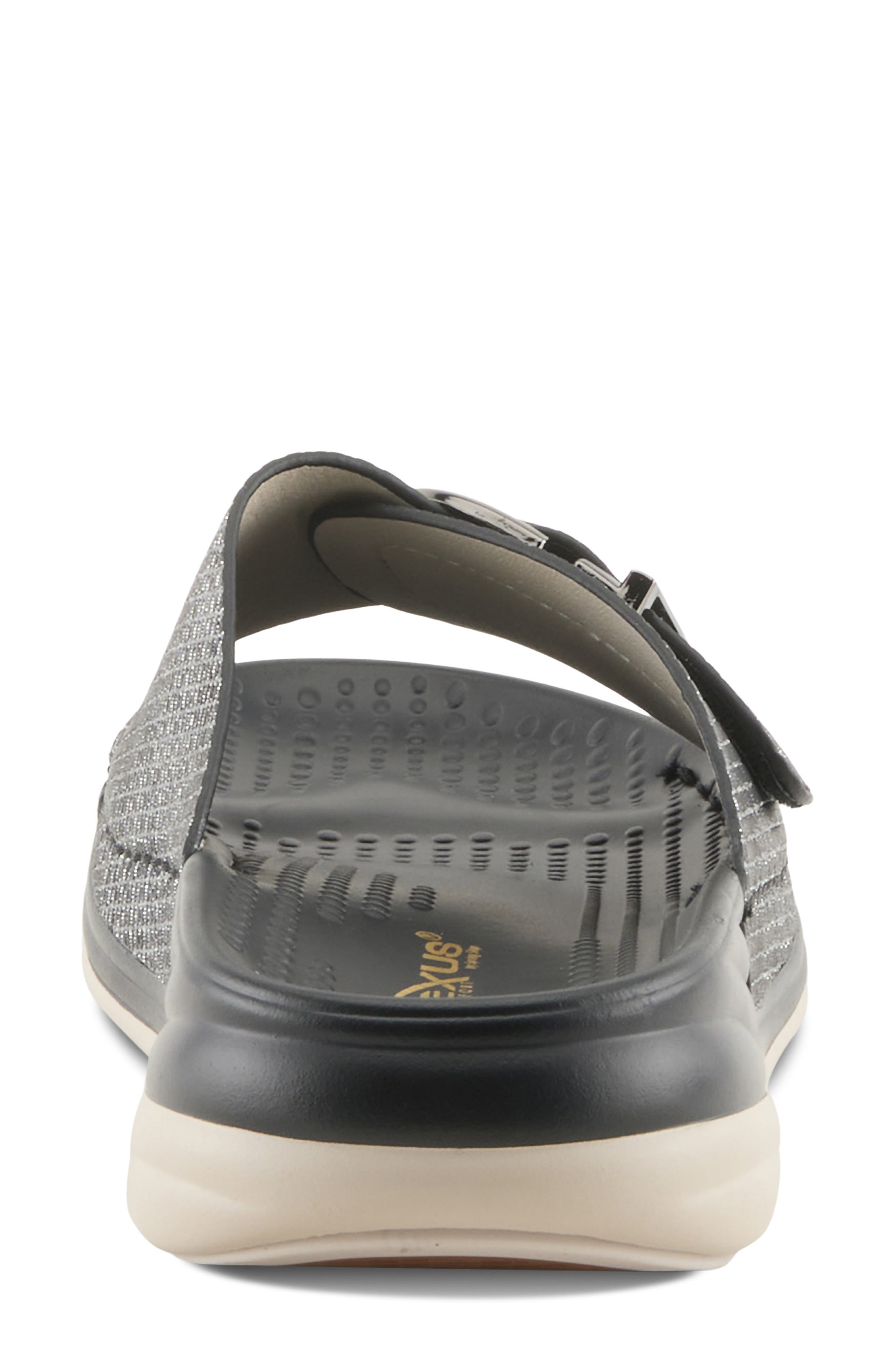 Flexus by Spring Step Brewer Slide Sandal, Alternate, color, Black Metallic