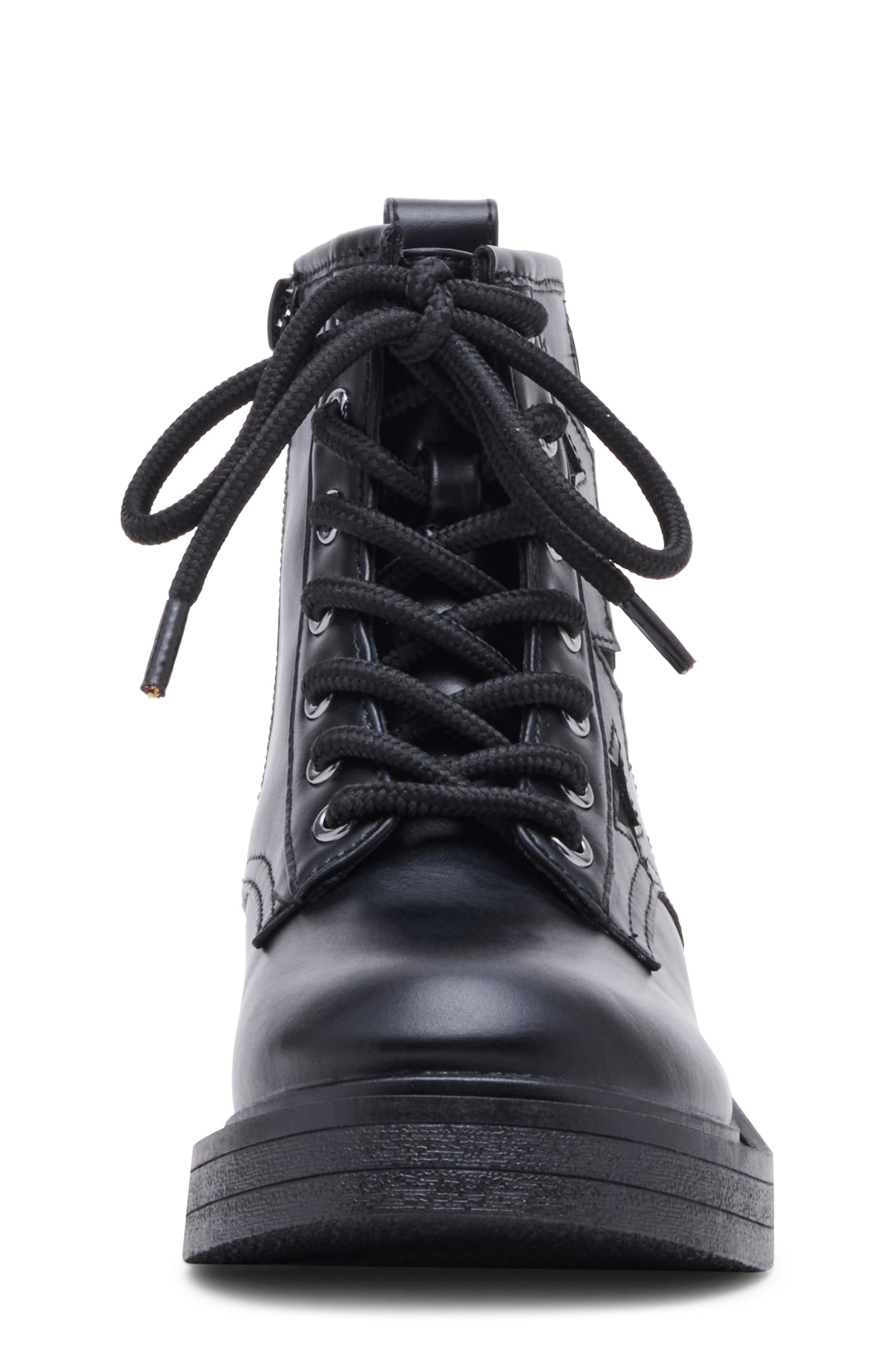 Steve Madden Kids' Jiconic Lace-Up Bootie, Alternate, color, Black