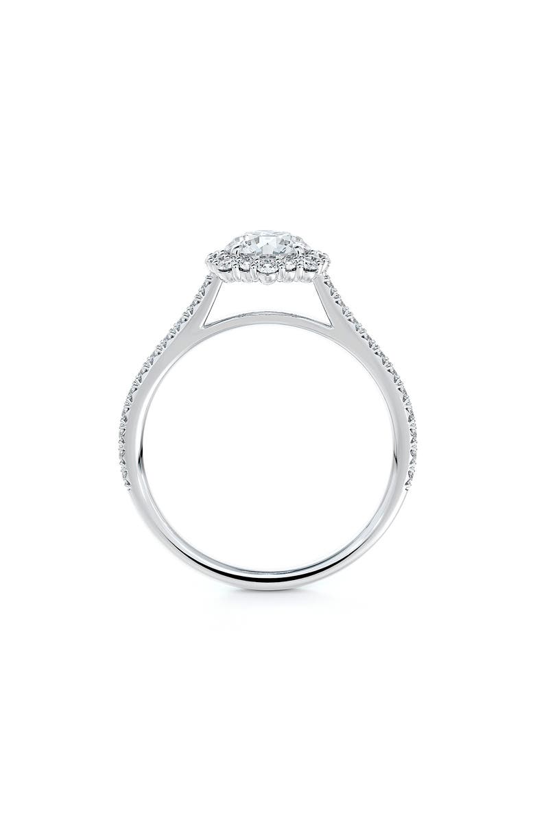 De Beers Forevermark Center of My Universe<sup>®</sup> Floral Halo Engagement Ring with Diamond Band, Alternate, color, 