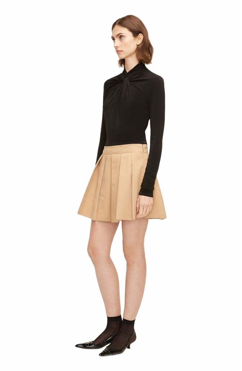 Rebecca Taylor Military Cotton Mini Skirt, Alternate, color, Khaki