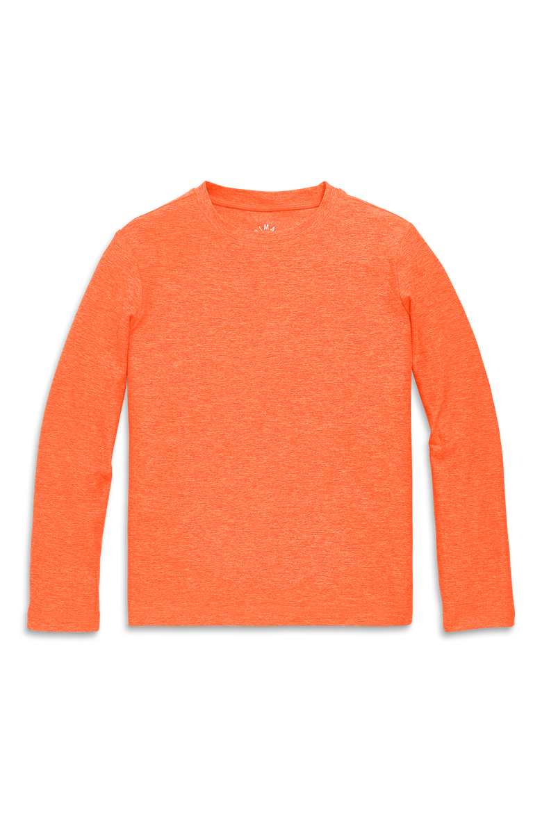 Kids Long Sleeve Flexlite Tee, Main, color, Clementine Space Dye