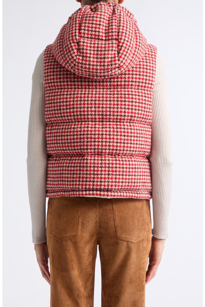 Niverolle Down Puffer Vest with Removable Hood, Alternate, color, CHECK PRINT