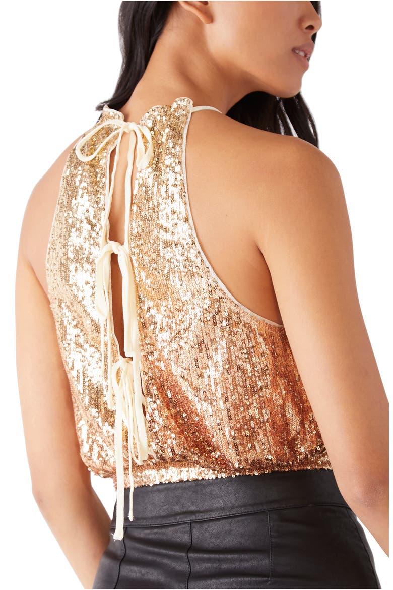 Lights Out Sequin Halter Top, Alternate, color, NEUTRAL COMBO