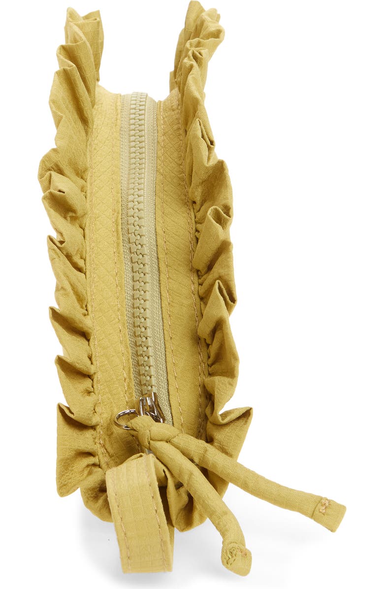 Damson Madder Ruffle Half Moon Makeup Bag, Alternate, color, Green