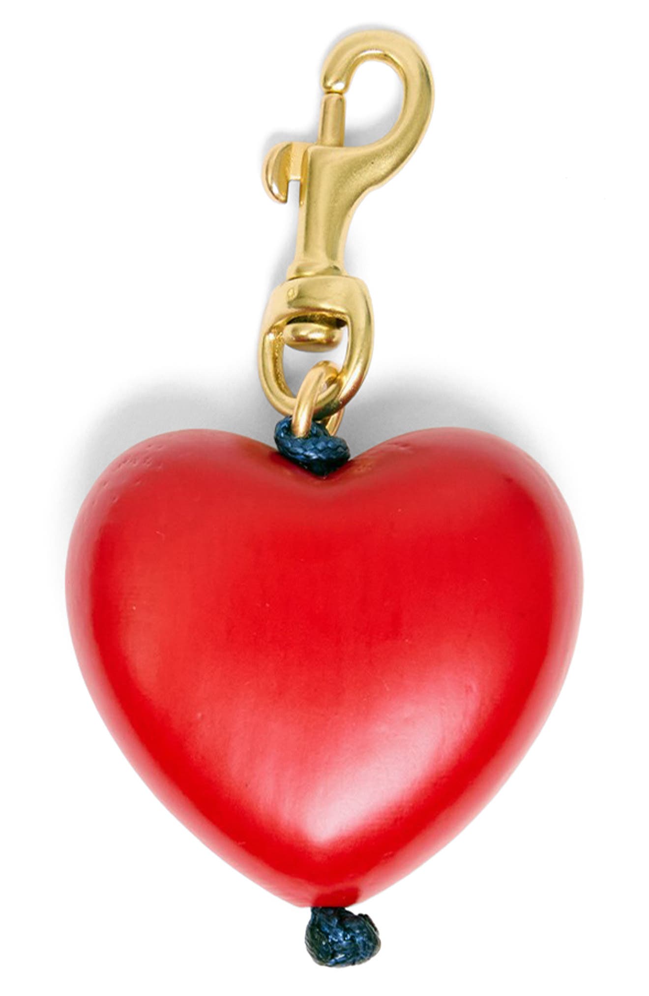 Grande Heart Bag Charm, Main, color, POPPY