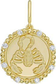 Lionheart 14K Gold Scorpio Diamond Bead Zodiac Medallion