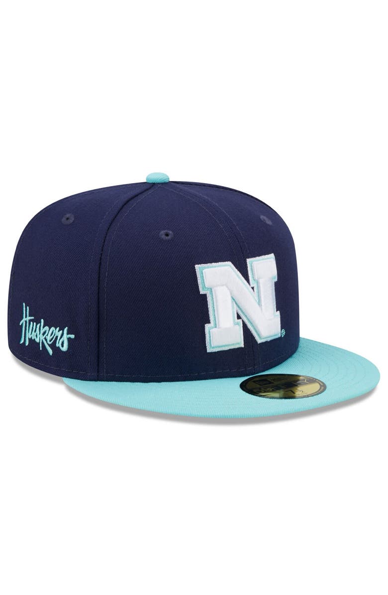 New Era Men's New Era Navy/Light Blue Nebraska Huskers 59FIFTY Fitted Hat, Main, color, 